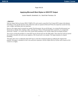 043-30: Applying Microsoft Word Styles to ODS RTF Output
