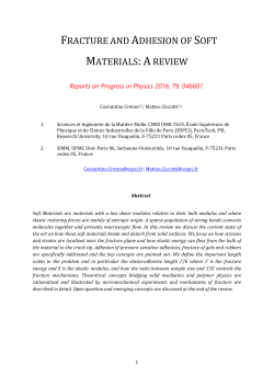 FRACTURE AND ADHESION OF SOFT MATERIALS:AREVIEW
