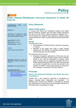 Public Interest Disclosures