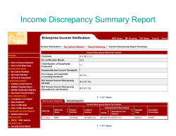 Income Discrepancy Summary Report