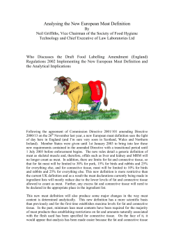 Analysing the New European Meat Definition