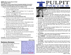 Sentence Sermons: - Church of Christ