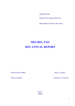 MECHEL PAO 2015 ANNUAL REPORT