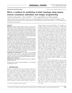 BCov: a method for predicting &beta;-sheet topology using sparse inverse