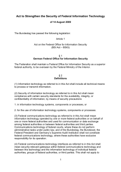 Act to Strengthen the Security of Federal Information Technology