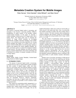 Metadata Creation System for Mobile Images