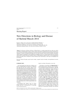 New Directions in Biology and Disease of Skeletal Muscle 2014