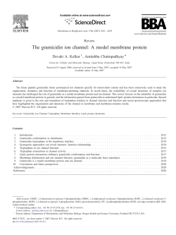 The gramicidin ion channel: A model membrane protein
