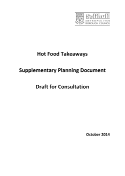 Hot Food Takeaways - Supplementary Planning