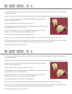 The Great Gatsby, Ch. 4 The Great Gatsby, Ch. 4