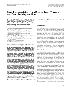 Liver Transplantation from Donors Aged 80 Years and Over