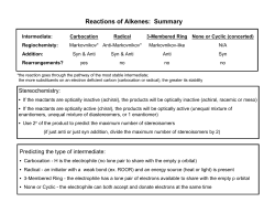 Reactions of Alkenes: Summary
