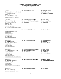 Members of Synod 2016 - Anglican Diocese of Niagara
