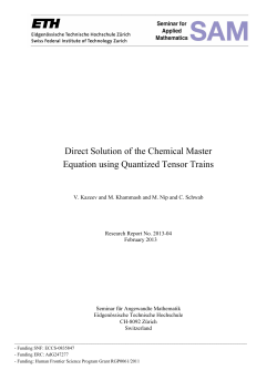 Direct Solution of the Chemical Master Equation - ETH E