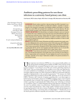 Antibiotic prescribing patterns for sore throat infections in a