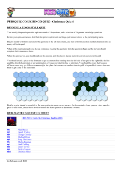 PUBSQUIZ.CO.UK BINGO QUIZ