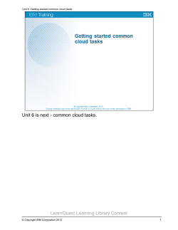 Getting started common cloud tasks