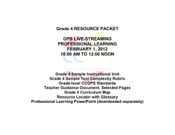 Grade 4 RESOURCE PACKET GPB LIVE