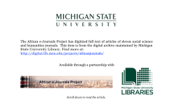 The Relevance of a Vision - Michigan State University