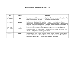 Date Word Definition 11/12/2013 item 11/13/2013 positive 11/14