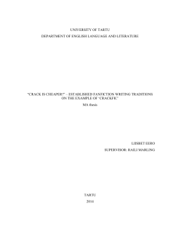 university of tartu department of english language and literature