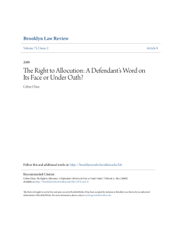 The Right to Allocution: A Defendant`s Word on Its