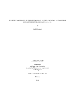 UNSETTLED GERMANS: THE RECEPTION AND