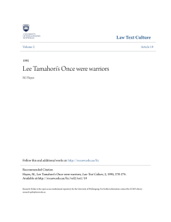 Lee Tamahori`s Once were warriors - Research Online