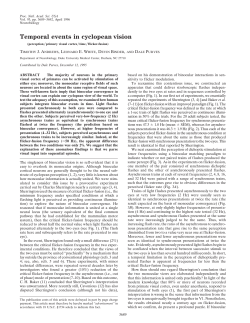 Temporal events in cyclopean vision