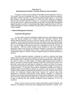 1 pine belt`s broadband internet access service disclosures