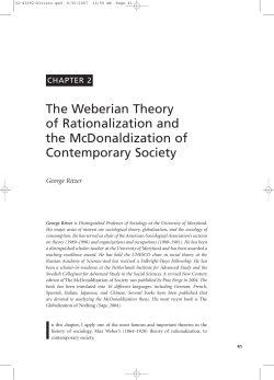 The Weberian Theory of Rationalization and the