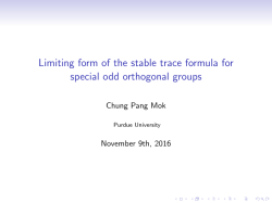 Beamer presentation for limiting form of stable trace