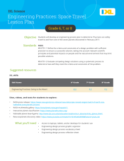Engineering Practices: Space Travel Lesson Plan