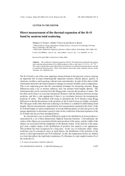 Direct measurement of the thermal expansion of the Si&ndash;O