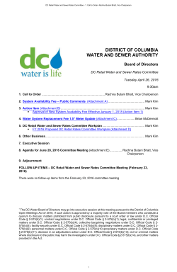 Apr 26, 2016 DC Retail Water and Sewer Rates