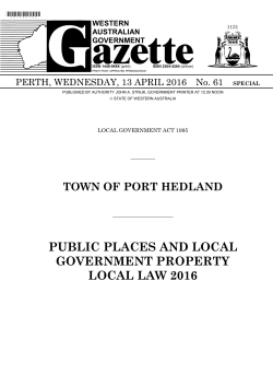 public places and local government property local law 2016