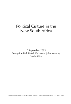 Political Culture in the New South Africa - Konrad-Adenauer