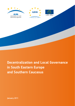 Decentralization and Local Governance in South Eastern Europe