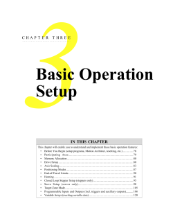 Basic Operation Setup
