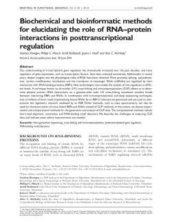 Biochemical and bioinformatic methods for elucidating the role of