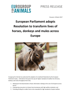 PRESS RELEASE - Eurogroup for Animals