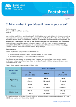 El Nino &ndash; what impact does it have in your area?