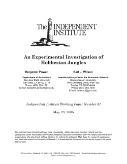 An Experimental Investigation of Hobbesian Jungles