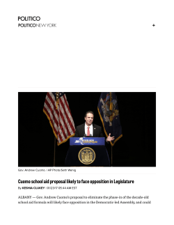 Cuomo school aid proposal likely to face opposition in Legislature