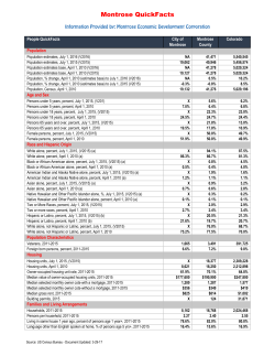 demographic profile - Montrose Economic Development