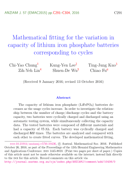 Mathematical fitting for the variation in capacity of lithium iron