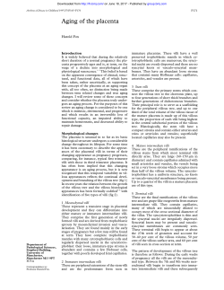 Aging of the placenta - Fetal and Neonatal Edition