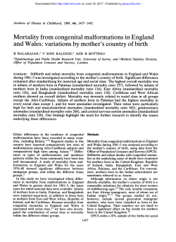 Mortality from congenital malformations in England and Wales