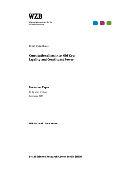Constitutionalism in an Old Key - Wissenschaftszentrum Berlin f&uuml;r
