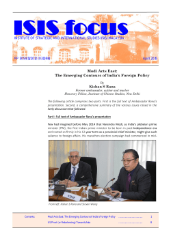 Modi Acts East: The Emerging Contours of lndia`s